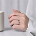 Bague cœur serti, argent massif 925 doré — vue 3