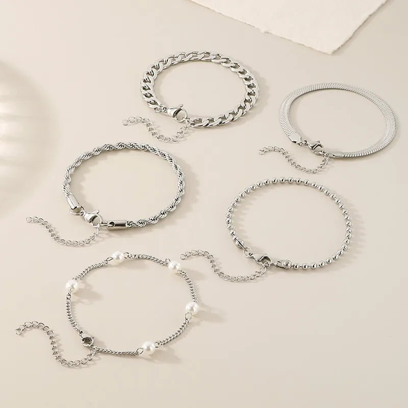 Bracelet maille vintage, acier inoxydable doré — vue 6