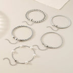 Bracelet maille vintage, acier inoxydable doré — vue 6