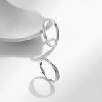 Bague ajustable sertie de zircons, rhodiée — vue 4