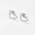 Puces d'oreilles solitaire serti, argent 925 — vue 4