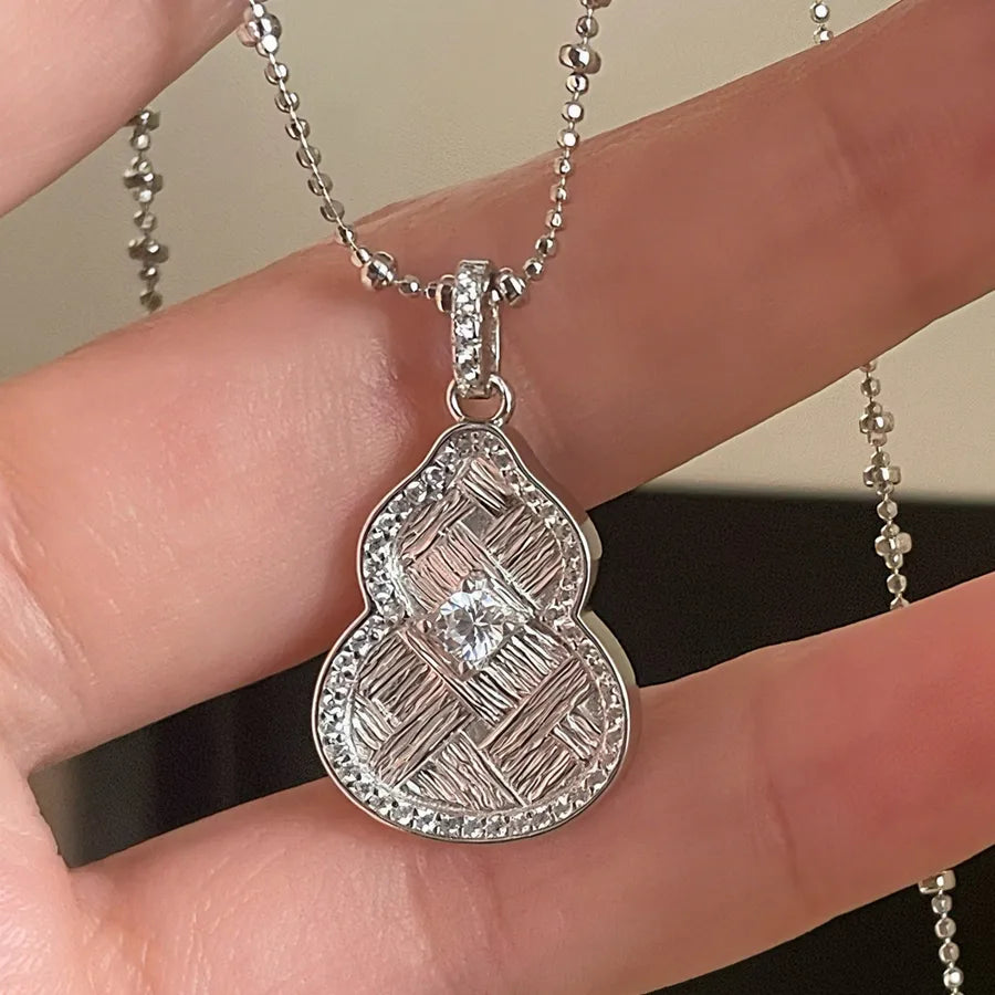 Collier pendentif gourde, argent massif 925 — vue 3