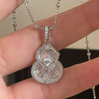 Collier pendentif gourde, argent massif 925 — vue 3