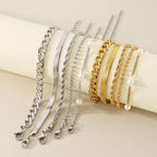 Bracelet maille vintage, acier inoxydable doré — vue 4