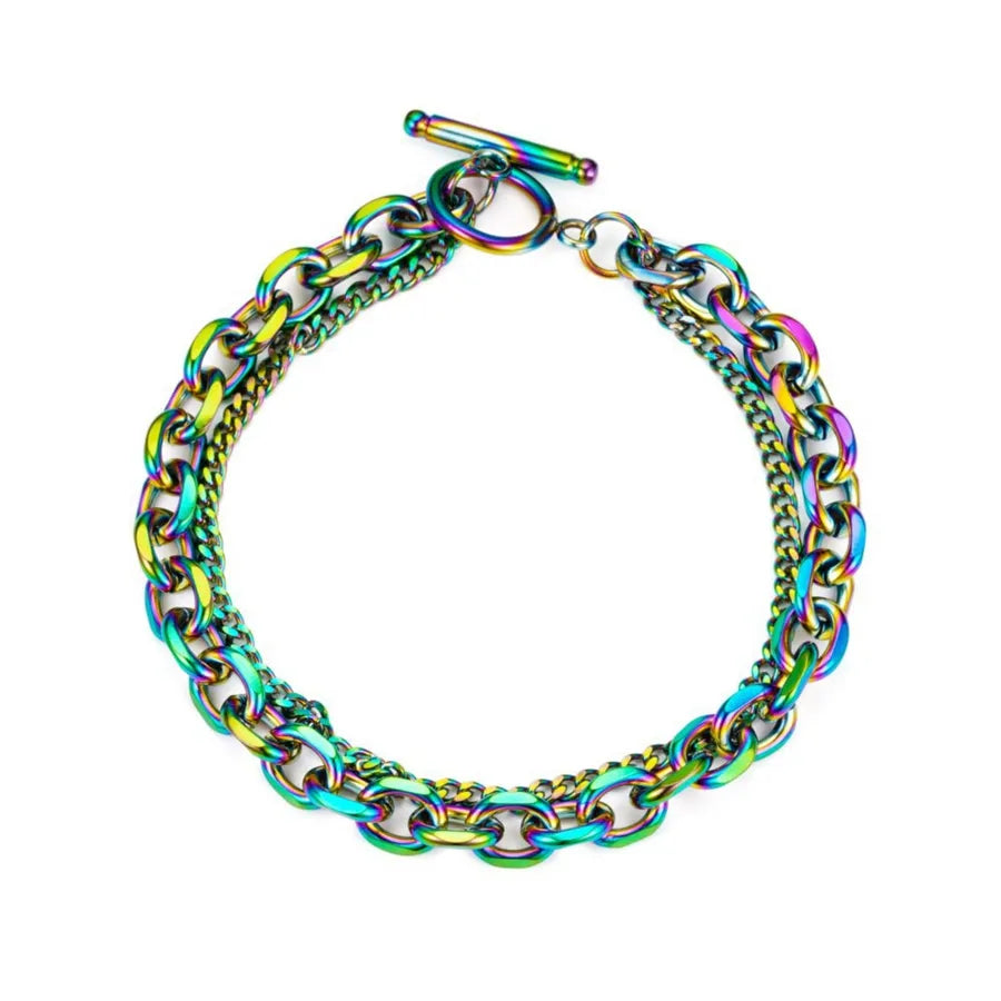 Bracelet maille ondulée à fermoir en T — vue 10