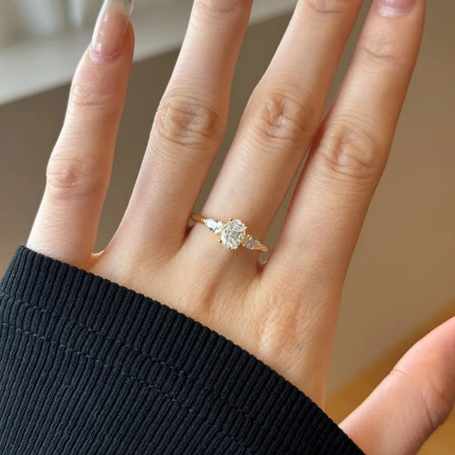 Bague pierre fleur de givre 1 carat, argent 925 — vue 2