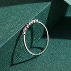 Bague argent 925 à ligne de pierres colorées — vue 5