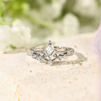 Bague à monture losange en argent massif 925