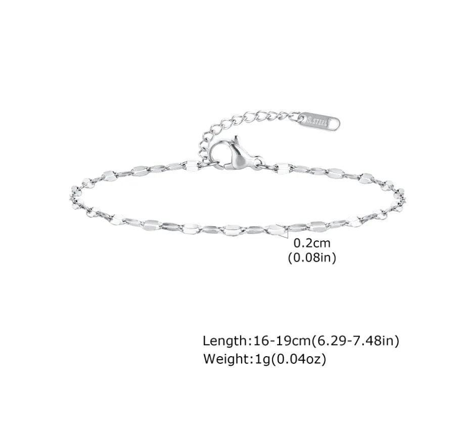 Bracelet plaque lisse à graver, acier doré — vue 4