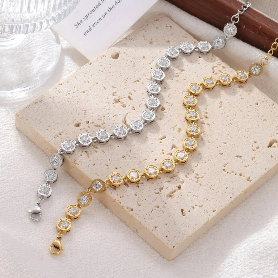 Bracelet anneau simple sur chaîne fine — vue 3
