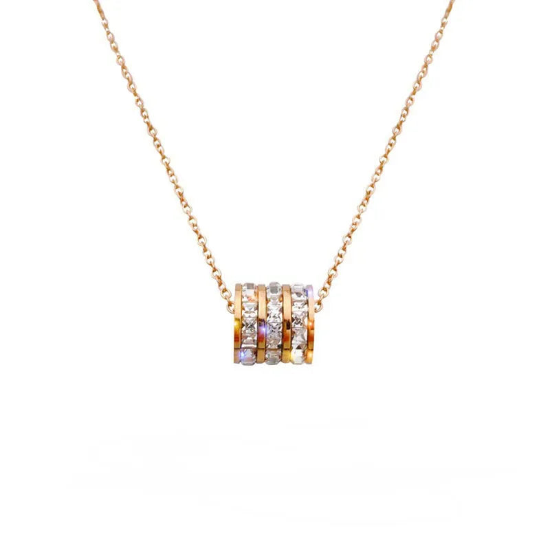 Collier à ligne de zircons sertis sur chaîne fine