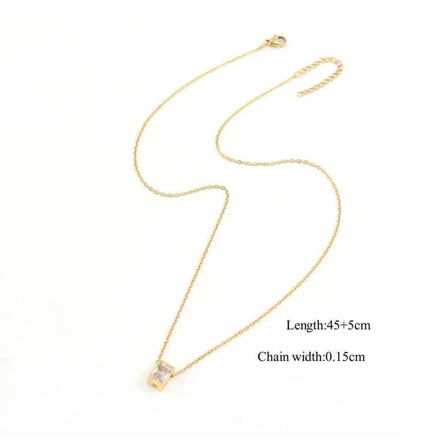 Collier à cristal taille rectangle, chaîne fine — vue 12