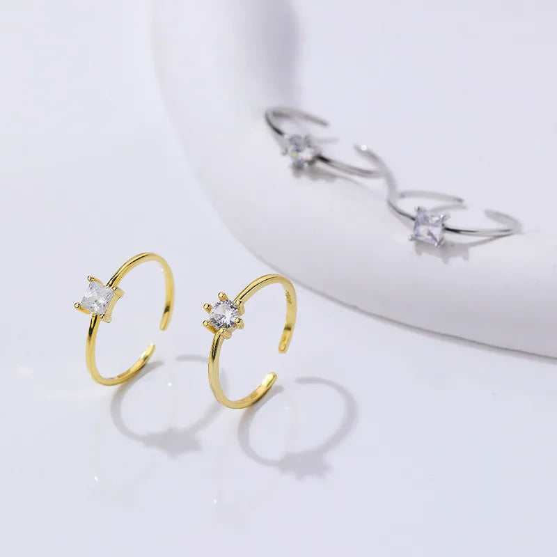 Bague ouverte à pierre taille goutte — vue 2