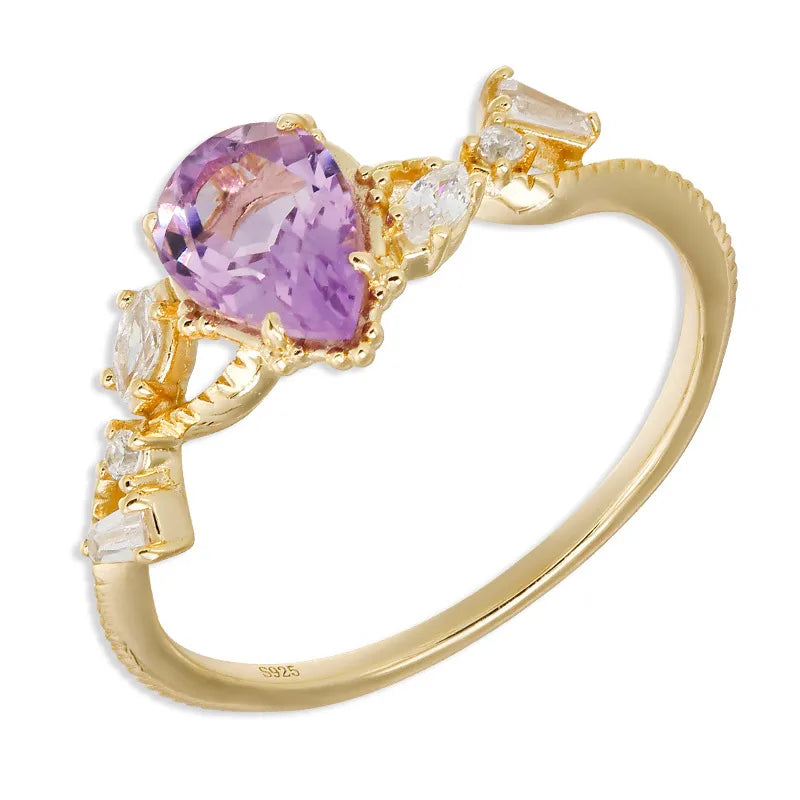 Bague cristal sur monture géométrique, argent 925 — vue 5