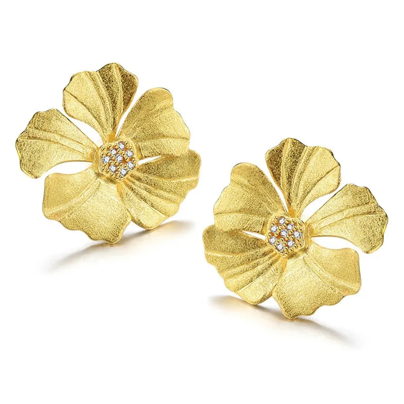 Puces d'oreilles pivoine ciselée, argent 925 — vue 7