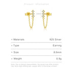 Puces d'oreilles solitaire serti, argent 925 — vue 2