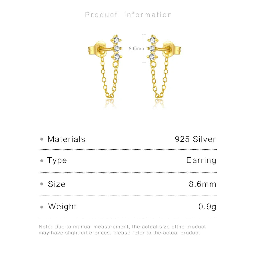 Puces d'oreilles solitaire serti, argent 925 — vue 2