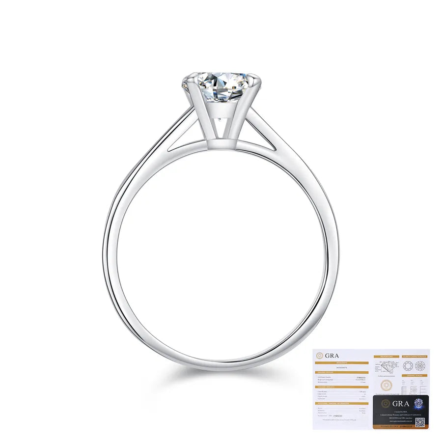Bague solitaire moissanite taille ronde — vue 8