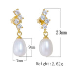 Boucles d'oreilles perle et zircon, argent 925 — vue 10