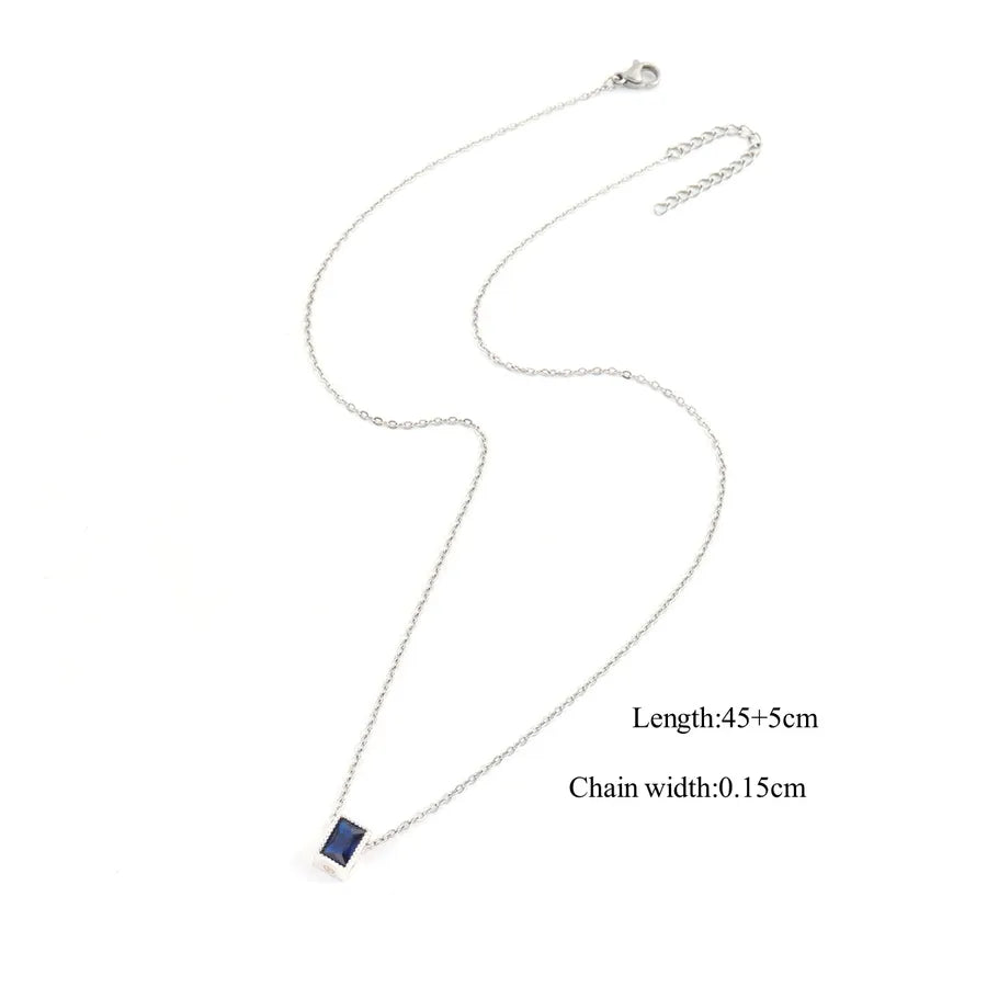 Collier à cristal taille rectangle, chaîne fine — vue 11