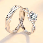 Bague ouverte à motif fleur sertie de zircons — vue 3