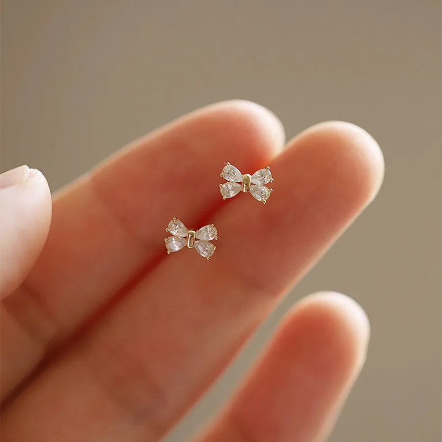 Boucles d'oreilles nœud délicat en argent massif 925