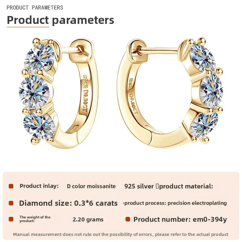 Puces d'oreilles en U serties, argent 925 — vue 7