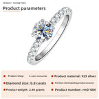 Bague solitaire moissanite, argent 925 — vue 6
