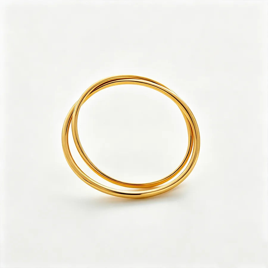 Bracelet aux maillons irréguliers, acier doré — vue 6