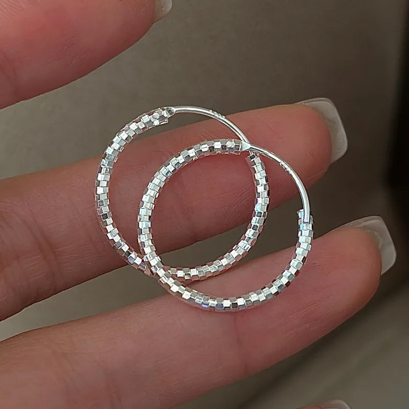 Créoles rondes en argent massif 925 — vue 4