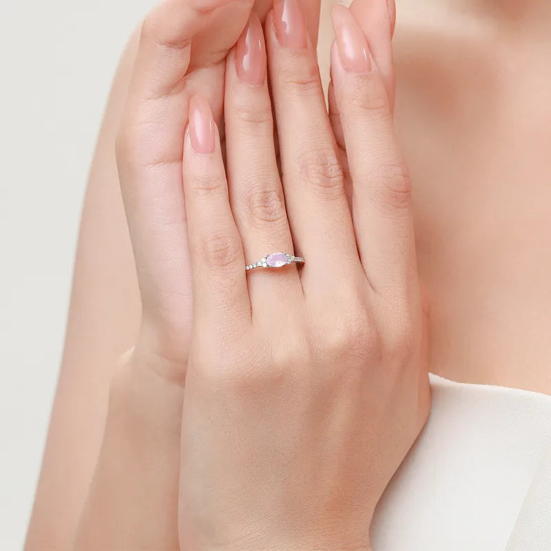 Bague à cristal taille ovale, argent 925 — vue 2