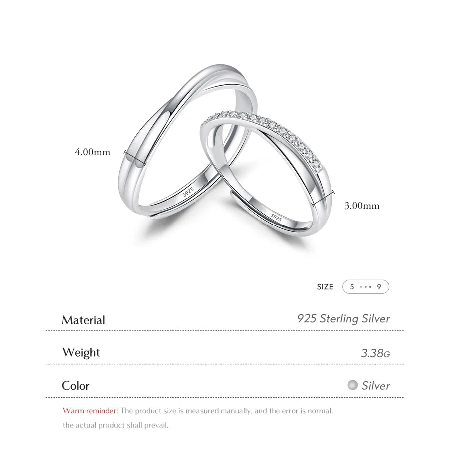 Bague ajustable sertie de zircons, rhodiée — vue 2