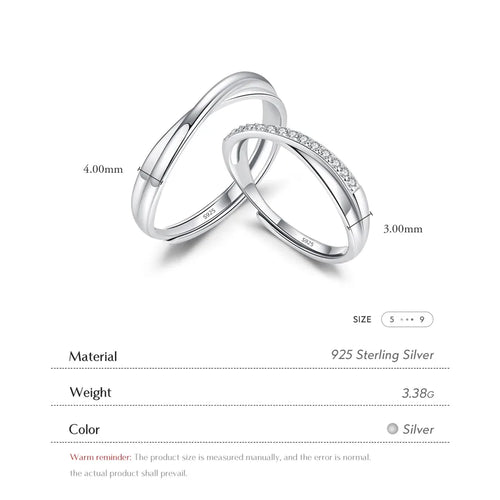 Bague ajustable sertie de zircons, rhodiée — vue 2