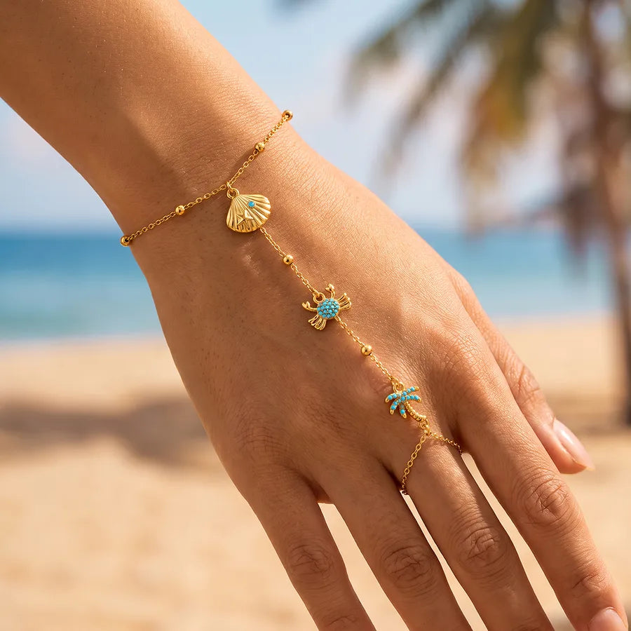 Bracelet à motif géométrique pavé de zircons, acier inoxydable