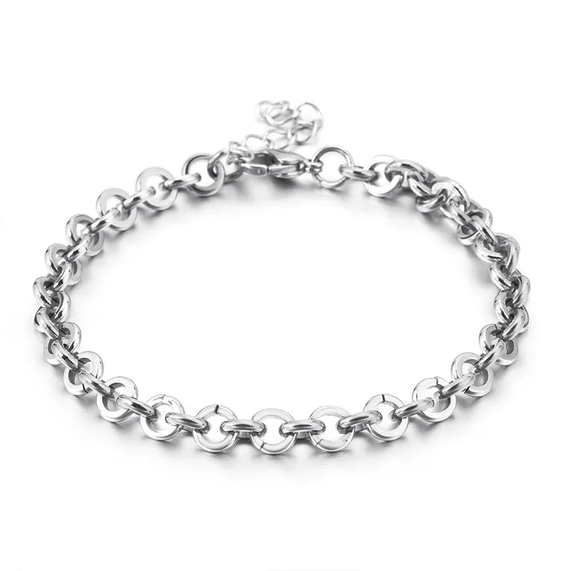 Bracelet géométrique de style coréen, acier inoxydable