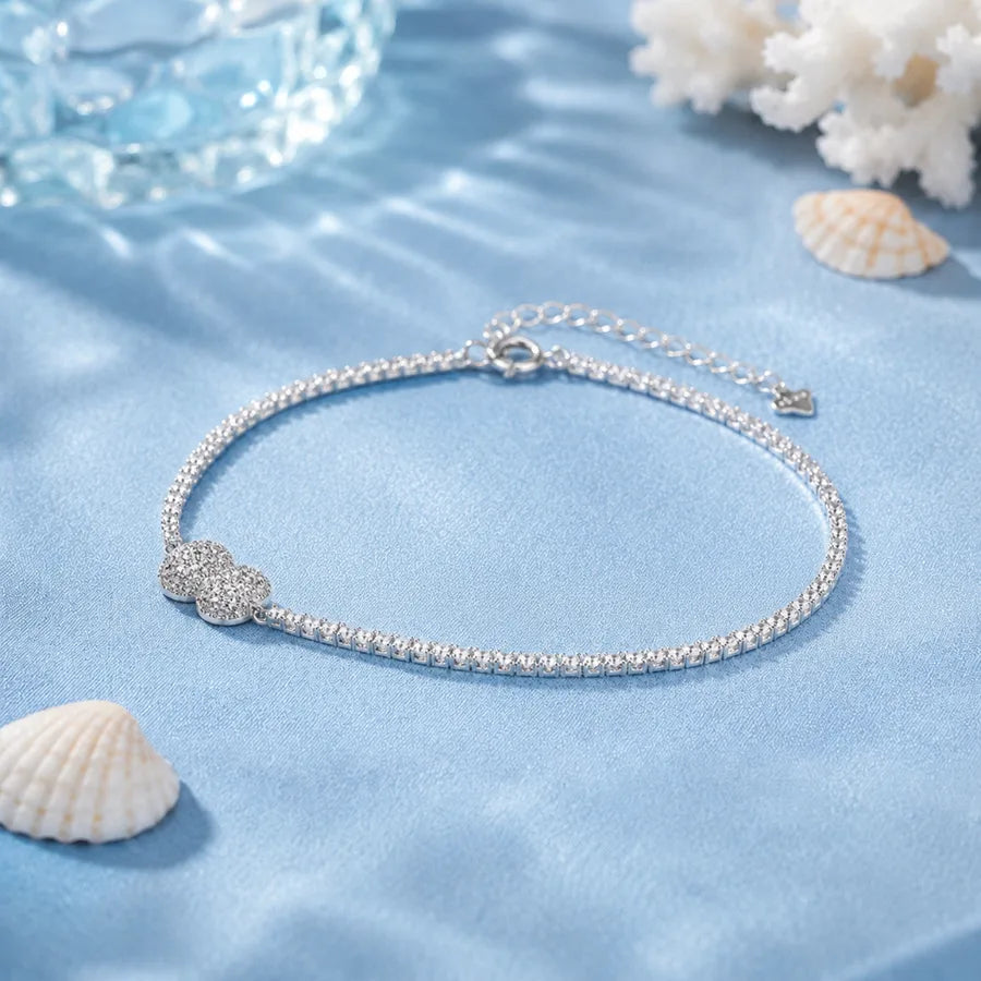 Bracelet à petites fleurs, argent 925 doré — vue 2