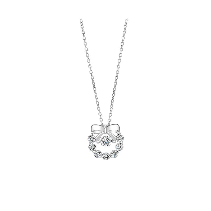 Collier nœud sur chaîne en acier titane argenté