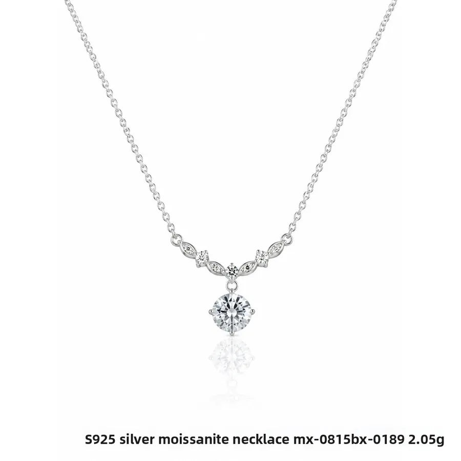 Collier à pendentif serti, argent 925 doré — vue 11