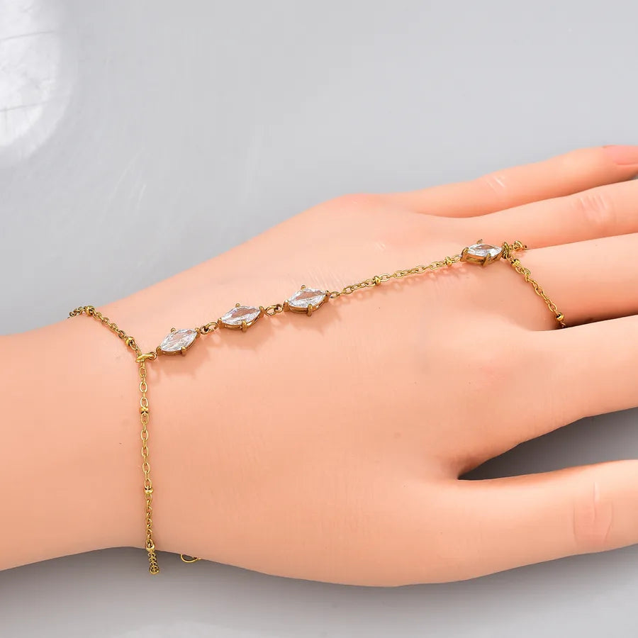 Bracelet médaillon ovale sur chaîne dorée, acier inoxydable