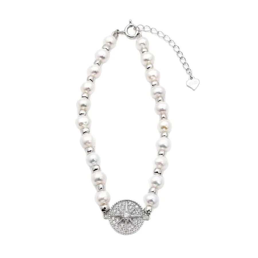 Bracelet à petites fleurs, argent massif 925 — vue 5
