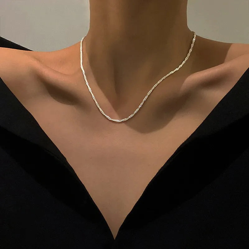 Collier chaîne sans pendentif, acier titane — vue 7