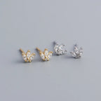 Puces d'oreilles petite couronne ciselée, argent massif 925
