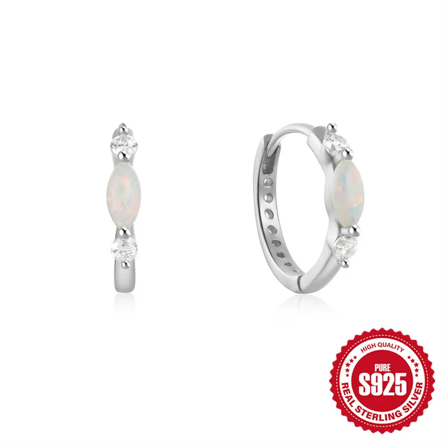 Créoles rondes serties de zircons, argent 925 — vue 4