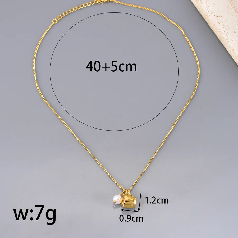 Collier à pierre naturelle ovale, chaîne dorée — vue 2