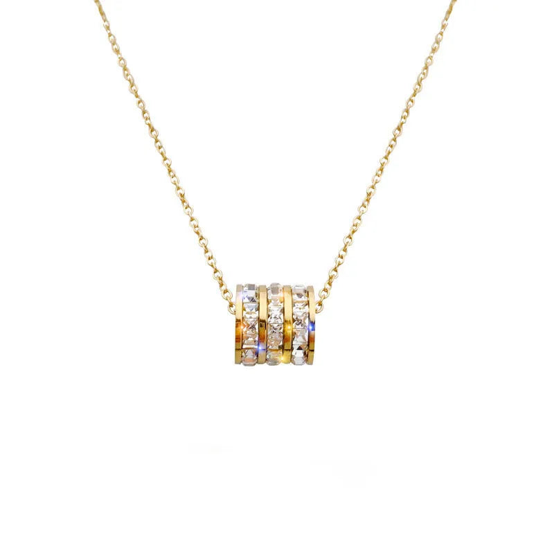 Collier à ligne de zircons sertis, chaîne fine — vue 2