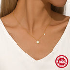 Collier à disque de nacre naturelle sur argent 925