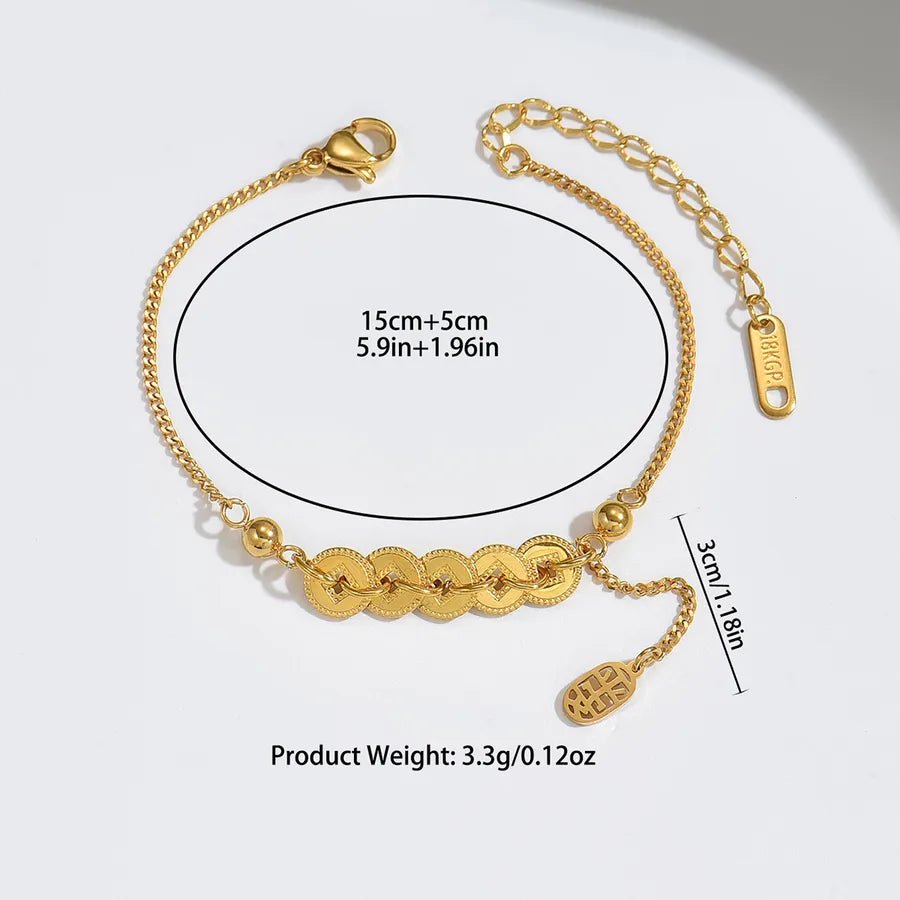 Bracelet anneau décentré sur chaîne fine — vue 5