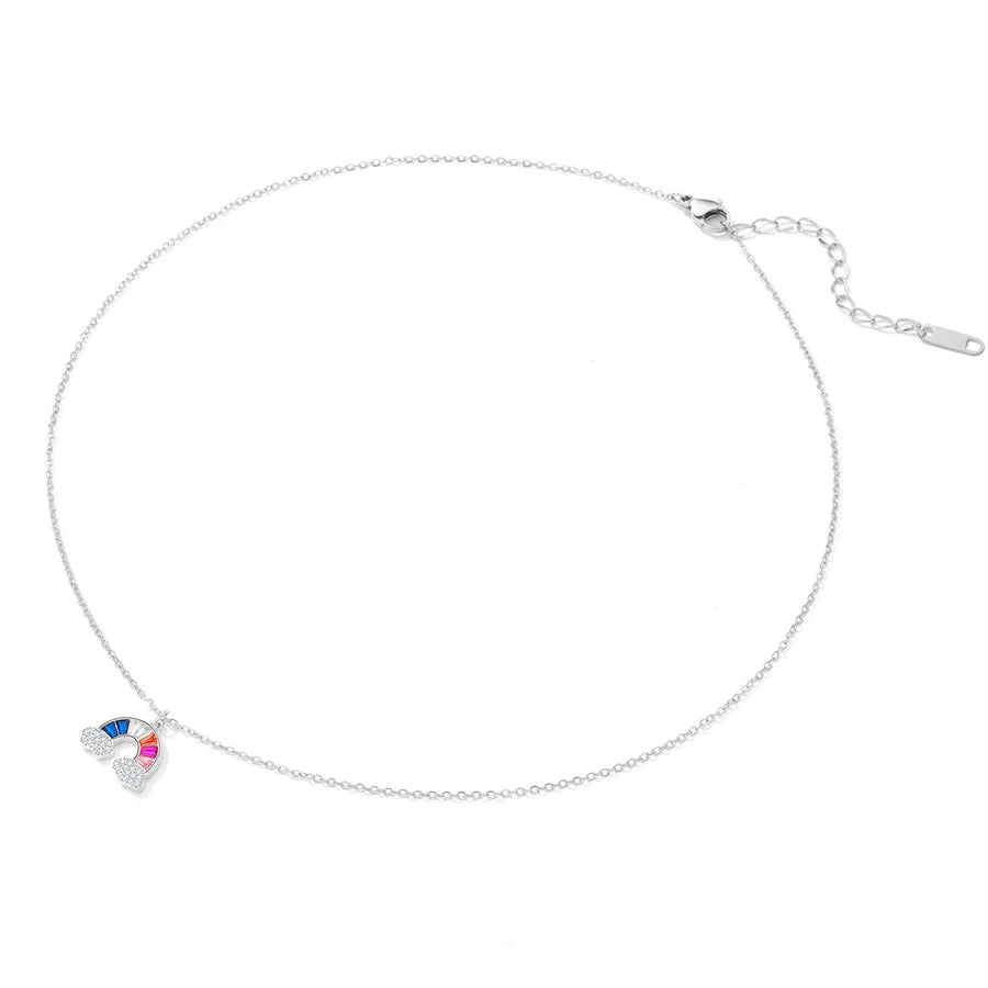 Collier petit nuage, chaîne forçat en acier titane — vue 2