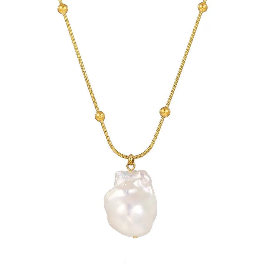 Collier queue de sirène et perle, chaîne fine — vue 5