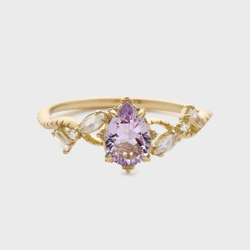 Bague cristal sur monture géométrique, argent 925 — vue 4